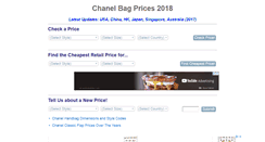 Desktop Screenshot of chanelprices.com